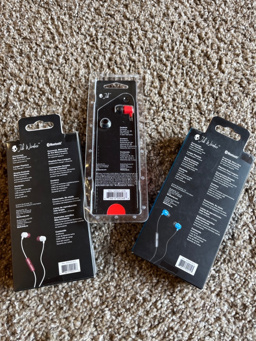Skullcandy In-Ear Headset Bundle in Blue, Pink and Red - Picture 2 of 2